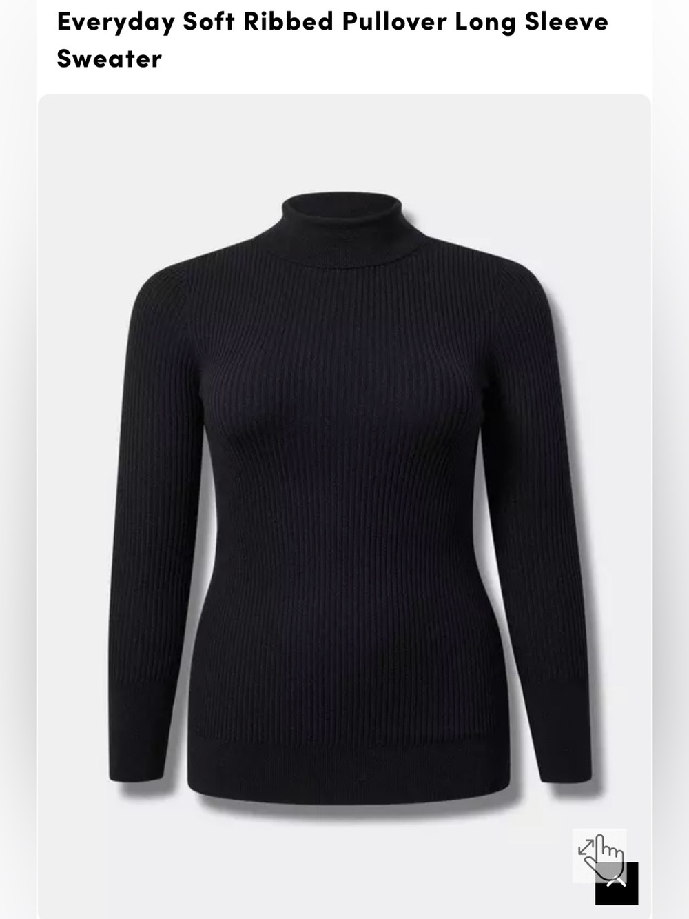 torrid Black Ribbed Mock Neck Sweater